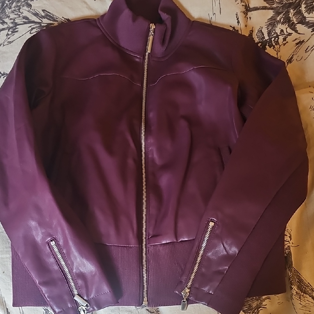 G By Giuliana Deep Purple Leather Jacket